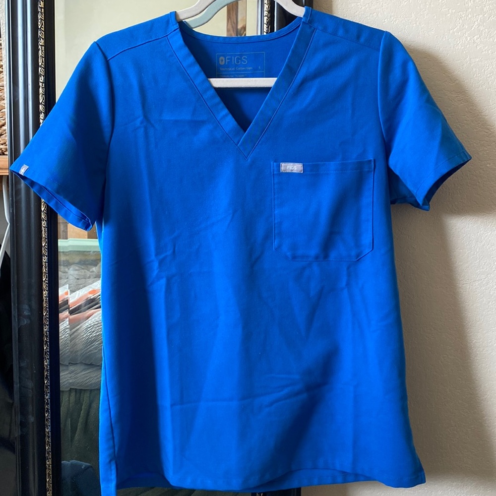 FIGS Catarina Scrub Top Royal Blue